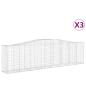 Preview: Gabionen mit Hochbogen 3 Stk. 400x50x100/120cm Verzinktes Eisen