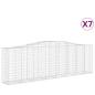 Preview: Gabionen mit Hochbogen 7 Stk. 400x50x120/140cm Verzinktes Eisen