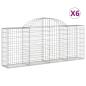 Preview: Gabionen mit Hochbogen 6 Stk. 200x30x80/100 cm Verzinktes Eisen