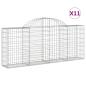 Preview: Gabionen mit Hochbogen 11 Stk. 200x30x80/100cm Verzinktes Eisen