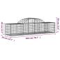 Preview: Gabionen mit Hochbogen 4 Stk. 200x50x40/60 cm Verzinktes Eisen