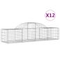Preview: Gabionen mit Hochbogen 12 Stk. 200x50x40/60 cm Verzinktes Eisen