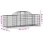 Preview: Gabionen mit Hochbogen 10 Stk. 200x50x60/80 cm Verzinktes Eisen