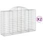 Preview: Gabionen mit Hochbogen 2 Stk. 200x50x120/140cm Verzinktes Eisen