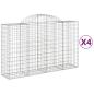 Preview: Gabionen mit Hochbogen 4 Stk. 200x50x120/140cm Verzinktes Eisen