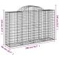 Preview: Gabionen mit Hochbogen 9 Stk. 200x50x120/140cm Verzinktes Eisen
