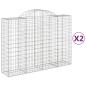 Preview: Gabionen mit Hochbogen 2 Stk. 200x50x140/160cm Verzinktes Eisen