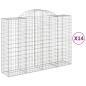 Preview: Gabionen mit Hochbogen 14Stk. 200x50x140/160cm Verzinktes Eisen