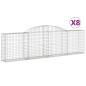 Preview: Gabionen mit Hochbogen 8 Stk. 300x30x80/100 cm Verzinktes Eisen