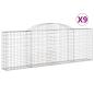 Preview: Gabionen mit Hochbogen 9 Stk. 300x30x100/120cm Verzinktes Eisen