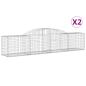 Preview: Gabionen mit Hochbogen 2 Stk. 300x50x60/80 cm Verzinktes Eisen