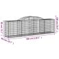Preview: Gabionen mit Hochbogen 30 Stk. 300x50x80/100cm Verzinktes Eisen