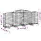 Preview: Gabionen mit Hochbogen 9 Stk. 300x50x100/120cm Verzinktes Eisen