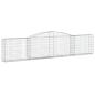 Preview: Gabionen mit Hochbogen 2 Stk. 400x30x80/100cm Verzinktes Eisen
