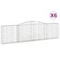 Preview: Gabionen mit Hochbogen 6 Stk. 400x30x100/120cm Verzinktes Eisen
