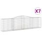 Preview: Gabionen mit Hochbogen 7 Stk. 400x50x100/120cm Verzinktes Eisen