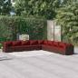 Preview: ARDEBO.de - 9-tlg. Garten-Lounge-Set mit Kissen Poly Rattan Braun