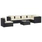 Preview: 7-tlg. Garten-Lounge-Set mit Kissen Poly Rattan Schwarz