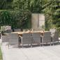Preview: ARDEBO.de - 13-tlg. Garten-Essgruppe mit Kissen Grau