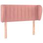 Preview: Kopfteil mit Ohren Rosa 83x23x78/88 cm Samt