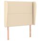 Preview: Kopfteil mit Ohren Creme 93x23x118/128 cm Stoff