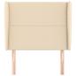 Preview: Kopfteil mit Ohren Creme 93x23x118/128 cm Stoff
