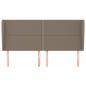 Preview: Kopfteil mit Ohren Taupe 183x23x118/128 cm Stoff