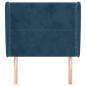 Preview: Kopfteil mit Ohren Dunkelblau 103x23x118/128 cm Samt