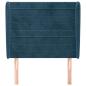 Preview: Kopfteil mit Ohren Dunkelblau 83x23x118/128 cm Samt