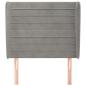 Preview: Kopfteil mit Ohren Hellgrau 93x23x118/128 cm Samt