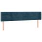 Preview: Kopfteil mit Ohren Dunkelblau 183x16x78/88 cm Samt