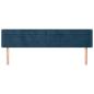 Preview: Kopfteil mit Ohren Dunkelblau 183x16x78/88 cm Samt