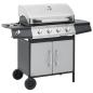 Preview: Gasgrill 4+1 Flammen Schwarz und Silbern Stahl & Edelstahl