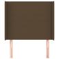 Preview: Kopfteil mit Ohren Dunkelbraun 103x16x118/128 cm Stoff