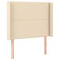 Preview: Kopfteil mit Ohren Creme 93x16x118/128 cm Stoff