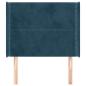 Preview: Kopfteil mit Ohren Dunkelblau 103x16x118/128 cm Samt
