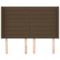 Preview: Kopfteil mit Ohren Dunkelbraun 147x16x118/128 cm Stoff