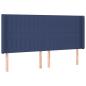 Preview: Kopfteil mit Ohren Blau 203x16x118/128 cm Stoff