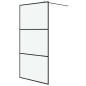 Preview: Duschwand für Walk-In Dusche Schwarz 100x195 cm ESG Mattiert