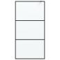 Preview: Duschwand für Walk-In Dusche Schwarz 100x195 cm ESG Mattiert