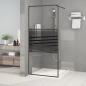 Preview: ARDEBO.de - Duschwand für Begehbare Dusche Schwarz 90x195 cm ESG-Glas Klar