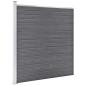 Preview: WPC Zaun-Set 2 Quadrate + 1 Schräge 446x186 cm Grau