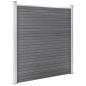 Preview: WPC Zaun-Set 2 Quadrate + 1 Schräge 446x186 cm Grau