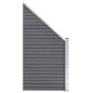 Preview: WPC Zaun-Set 4 Quadrate + 1 Schräge 792x186 cm Grau