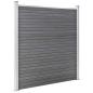 Preview: WPC Zaun-Set 9 Quadrate + 1 Schräge 1657x186 cm Grau