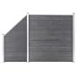 Preview: ARDEBO.de - WPC Zaun-Set 1 Quadrat + 1 Schräge 273x186 cm Grau