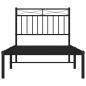 Preview: Bettgestell mit Kopfteil Metall Schwarz 90x190 cm