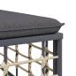 Preview: Gartenhocker mit Dunkelgrauem Kissen Poly Rattan
