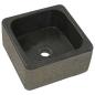 Preview: Waschbecken 30x30x15 cm Flussstein Schwarz