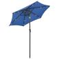 Preview: Sonnenschirm mit LED-Beleuchtung Azurblau 200x211 cm Alu